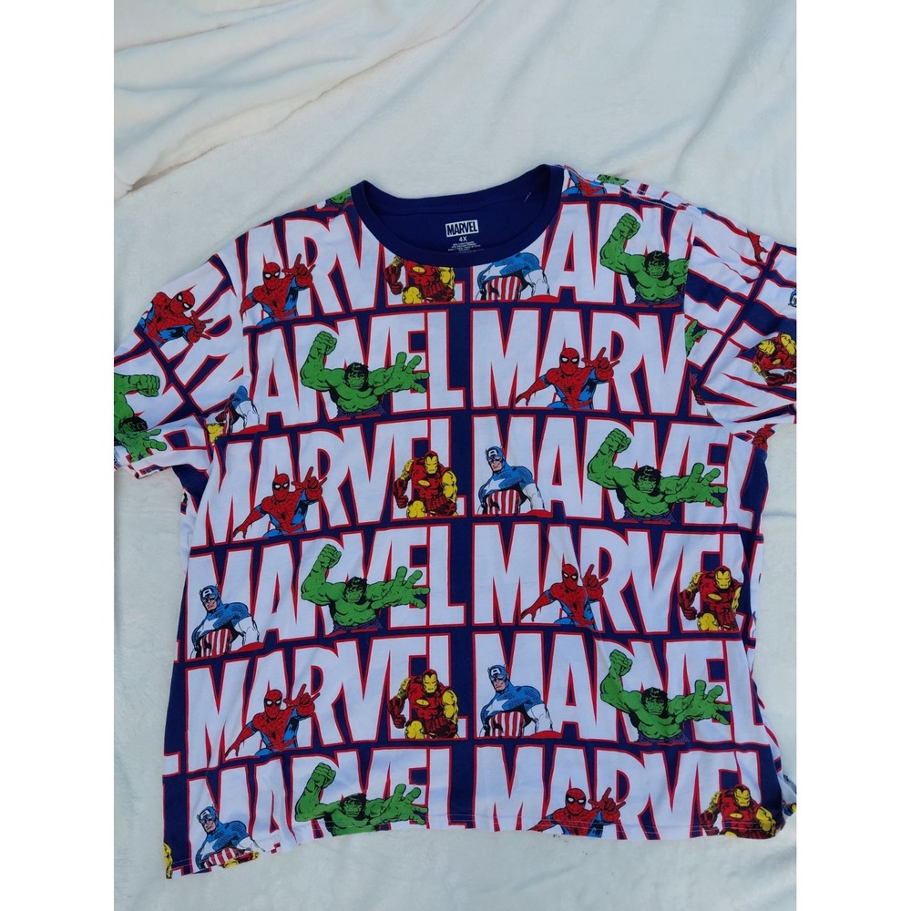 Marvel Comics All Over Graphic Print Mens Tshirt 4XL